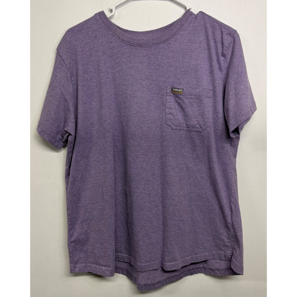 Ariat Rebar Cotton Strong Mens XL Purple Pocket T-Shirt 10043561